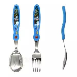 어린이식사교구 유치원 스푼포크 1세트 바른그립형 교구 어린이집 안방 헬로카봇디자인스푼포크