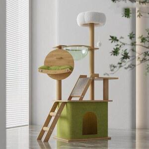 캣타워 숨숨집 스크래쳐 캣폴 애견호텔 캣하우스 반투명캐비닛71x46.5x71 선반 3층