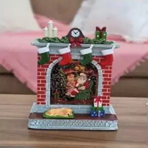 크리스마스선물 20114 벽난로 산타 LED 워터볼 오르골