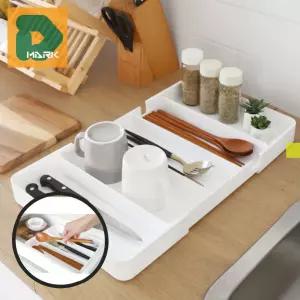 깔끔한 커트러리정리함 싱크대 트레이 주방용품 수저정리함 정리 슬라이드 수납정리함 주방용 서랍 수저통