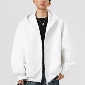 호크아이 남성 춘추 빈티지 캐주얼 솔리드 맨투맨 상의 카디건 간절기 데일리룩 집업 커플 후드 KUK3