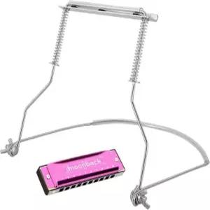 하모니카 홀더 세트 C 키 블루스 다이어토닉 10홀 초보자 학생 성인 친구를 위한 조절 가능한 전문가용