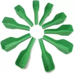 4pcs 그린 버드 피더 스푼 플라스틱 앵무새 먹이 스쿱 손으로 주는 식기 새 및 급수 용품