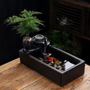 물확 돌확 인테리어 도자기 식물 분재 받침대 옹기 물받이 소형 완벽한 흐름 돌물확 야외