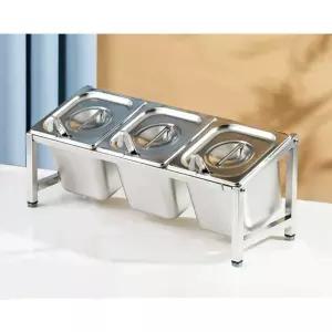 반찬바트 주방 스테인레스 거치대 급식 반찬 선반 플랫