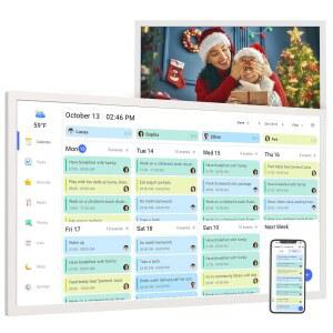 32인치 디지털 캘린더 액자 1080P 전자 보상 인터랙티브 동기화 터치스크린 디스플레이