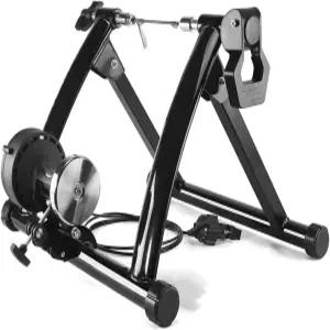 실내용 자전거 트레이너 스탠드 휴대용 6 스피드 정지형 운동용 마그네틱 저항 운동화 블랙