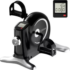 하우하이 언더 데스크 자전거 페달 운동기 팔/다리 운동용 미니 LCD 디스플레이가 장착된 휴대용 행상인