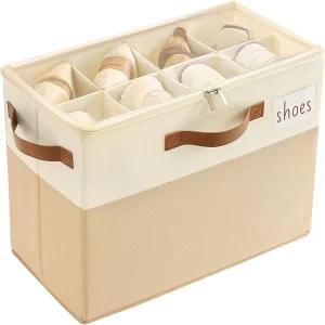 옷장용 바호맥스 신발 정리함 조절 가능한 칸막이와 투명 커버가 있는 소형 패브릭 보관함 입구용 공간