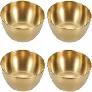 게가오이콤 라메킨스 3OZ 디핑 볼 미니 소스 컵 스테인리스 강 조미료 4개(골드)