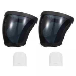 MECCANIXITY 블랙 풀 세이프티 페이스 쉴드 조절 가능한 밴드 및 2Pcs 다크 그레이 렌즈 필터 개스킷으로