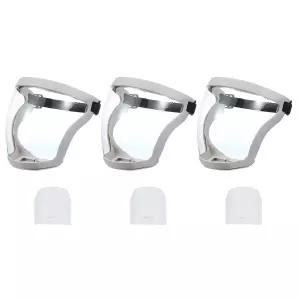 메카닉시티 그레이 풀 세이프티 페이스 쉴드 김서림 방지 프로텍션 투명 조절 가능한 밴드 및 3Pcs 화이트