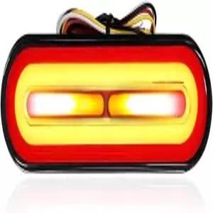 YTFRL 5인치 오토바이 브레이크 라이트 10V-80V 듀얼 컬러 초밝은 러닝 턴 시그널 램프 ATV 스쿠터 더트