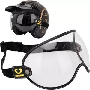 레트로 모터사이클 헬멧 쉴드 버블 바이저 3/4 오픈 페이스 풀 벨 모토-3 클리어 용 PC 고글 렌즈 교체용