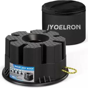 Joyelron 트레일러 잭 블록 가방 포함 헤비 듀티 RV 스태빌라이저 스탠드 텅 포스트 풋 5륜 원형 또는