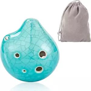 디섹 6홀 얼음 균열 트라이포스 오카리나 - 젤다 세라믹 전설 블루