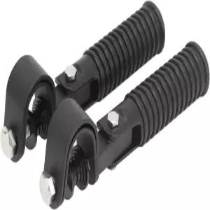 오토바이 풋레스트 페그 클램프 마운트 1인치 고속도로 충돌 바 가드 25mm 엔진 교체 고무 및 금속 검은색