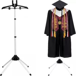 버서리 졸업 가운 디스플레이 스탠드 조절 가능한 옷걸이 T 셔츠 32-63인치 휴대용 걸이 금속 옷 모자 의류
