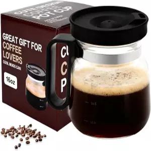 뚜껑이 있는 16온스 유리 커피포트 머그잔 참신한 컵 커피 애호가 동료 아빠를 위한 완벽한 독특한 선물 핫