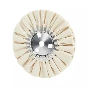 QZATTCAEN 8인치 화이트 에어웨이 버핑 휠 5/8인치 Arbor Hole 16개의 플라이/각도 그라인더용 미세 연마