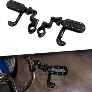 플립 아웃 힐이 있는 쿠이데아모토 하이웨이 풋 페그 1.25인치 엔진 가드 오토바이 할리 투어링 로드 킹