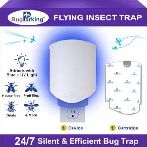 플라잉 곤충 트랩 날벌레 초파리 및 집파리용 플러그인 UV 라이트 실내용 무성 스틱 캐처 장치 1개 리필