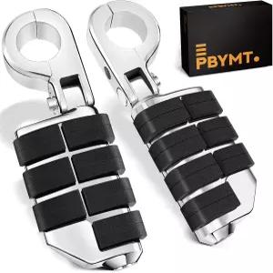 PBYMT 하이웨이 페그 P-Clamp A3 스틸 풋페그 풋레스트 핏 할리 데이비슨 투어링 크롬과 호환되는 1.25인치