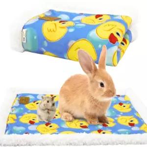 토끼 햄스터 작은 동물을 위한 XPUDAC 기니 피그 침구 매트 방수 담요 세탁 가능한 부드러운 셰르파 플리스