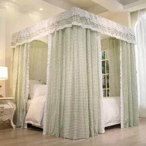 사각 난방 텐트 방한 싱글퀸 텐트 그린 연두 암막 수면 침대 보온