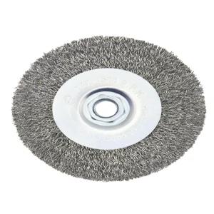 OSFTBVT 크림프 와이어 휠 브러시 4인치 5/8-11 스레드 Arbor 4-1/2인치 앵글 그라인더 금속 녹 페인트