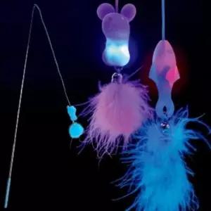 반려묘스트레스해소 고양이 LED 낚시대 피쉬 흥미유발 사냥 장난감 1P