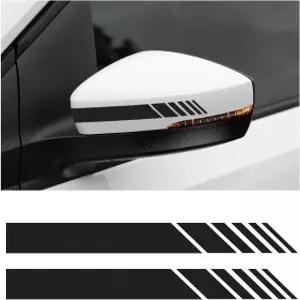 큐유엔 2PCS 차량 후방 미러 스티커 대부분의 위한 유니버설 충돌 방지 스트라이프 자동차 경고 블랙