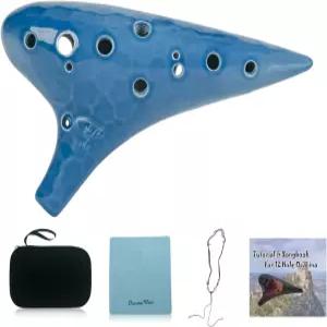 오카리나윈드 오션 웨이브 프로페셔널 12홀 세라믹 테너 C 얼음 크랙 크래프트 알토 크리스마스 선물 디어