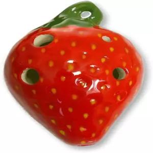 4홀 펜던트 오카리나 - 딸기 디자인 세라믹 소프라노 F 목걸이 플루트 포칼링크 완벽한 여행 동반자 연주할