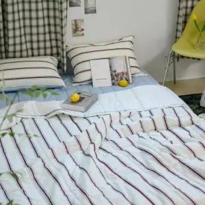 [Q 이불+베개커버] 스트라이프 듀라론 냉감이불 아이스 알러지케어 여름이불 베개세트