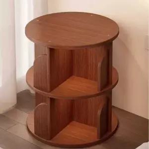 원형 회전 책장 북타워 교구장 빈티지 서재 전면 틈새