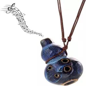 푸 식스 홀 오카리나 알토 C 세라믹 클래식 구르드 악기 젤다 블루 킬른 변신 1피스