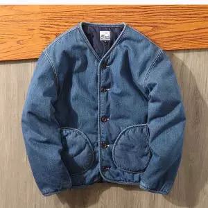 퀼팅 데님자켓 남녀공용 남자겨울자켓 빈티지 겨울점퍼 워싱