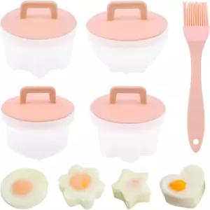 5개의 PCS 밀렵 컵 분홍색 쿠커 귀여운 모양의 재사용 가능한 몰드 껍질 없는 삶은 달걀을 위한 논스틱
