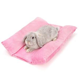 EORBOW 16인치 12인치 부드러운 쿠션 가능한 플러시 위한 기니피그 플롭 라운지 리버서블 있는 플리스 침대 페럿 작은 베개가 두꺼운 매트 토끼 세탁 오목 동물을 커들 침구