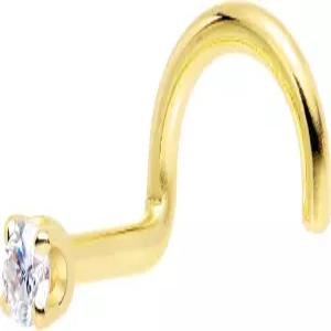 바디 캔디 14k 솔리드 골드 코 링 스터드 - 마스터 주얼러가 만든 2mm 실험실 재배 다이아몬드 왼쪽 18