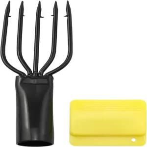 BLLNDX 5 가는 철조망 스테인리스 하푼 낚시 장비 창살 포크 얼음 총 5.1x15cm 연못 강에서 물고기와