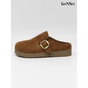 [하프클럽/고앤씨]여성 리오라 스웨이드 버클 슬리퍼 3cm