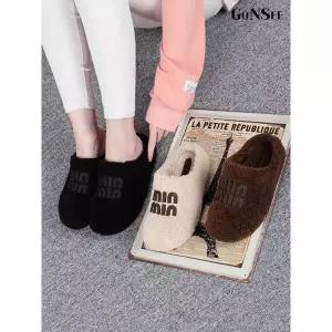 [하프클럽/고앤씨]여성 겨울 방한 미우 뽀글이 보아 퍼 뮬 털 슬리퍼 실내화