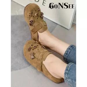 [하프클럽/고앤씨]루진 여성 키높이 겨울 사무실 슬리퍼 실내화 3cm