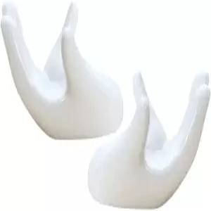 6홀/12홀 젤다 오카리나용 화이트 세라믹 수공예 홀더 2개 세트 지지 스탠드