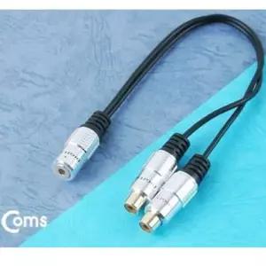 coms 스테레오 RCA 케이블 젠더 Y형 25cm 메탈