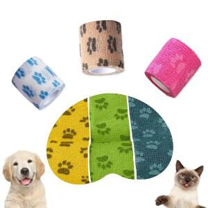 FRIPUP 자가 환초 접착 개별 그립 산호 수의사 말을 붕대 응급 처치 개와 정리용 6롤 기어 위한 다용도 2인치 포장 케이블