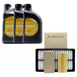 현대모비스 K8 3.5 가솔린 엔진오일 뉴 프리미엄 플러스 0W20 6리터 순정 오일필터 에어필터