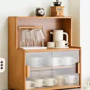 수납장 그릇장 원목 홈카페 수납함 찻장 주방 찬장 찻잔 레트로 컵